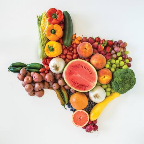 state of texas in fruit/veggies